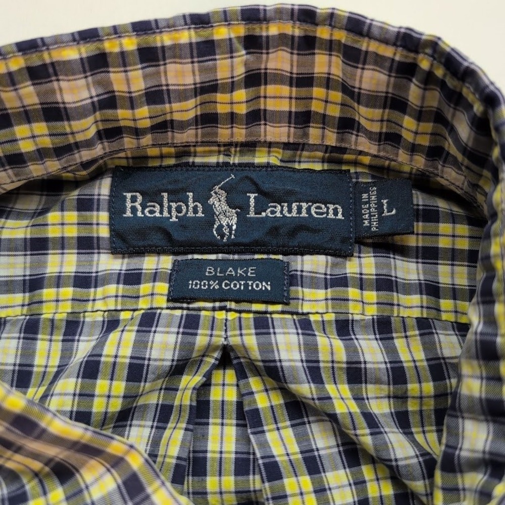 Ralph Lauren Mens Shirt Large Blake Plaid Short Sleeve Button Down Cotton - Picture 2 of 6